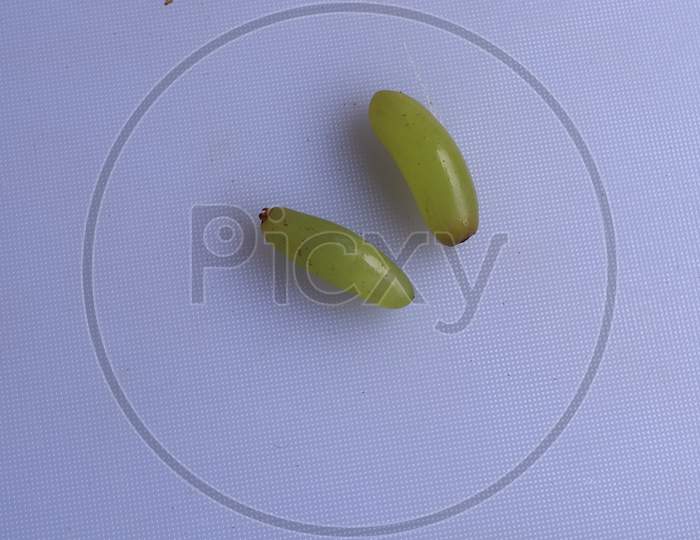 Fresh Ripe Green Grapes isolated on white background