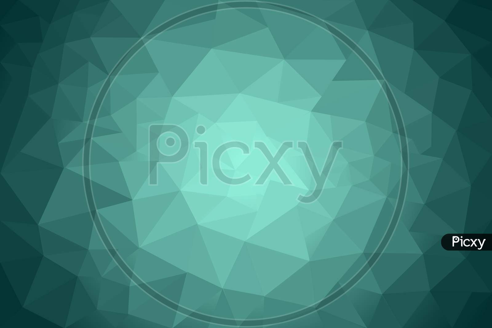 Cyan Low Poly Crystal Background With Gradient , Geometrical Background ,Polygon Design Pattern. Low Poly Illustration, Low Polygon Background Can Be Used As Web Graphics.