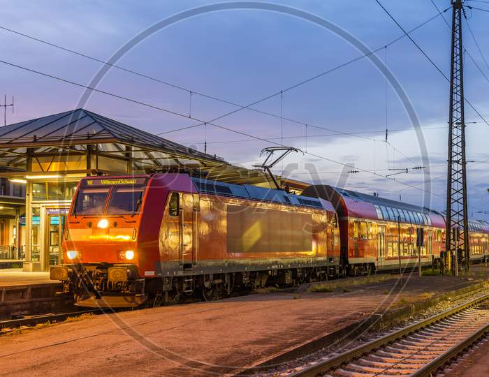 Suburban Electric Train At Offenburg Railway Station. Germany -