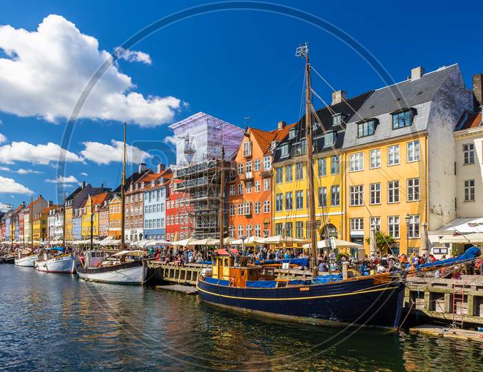 Boats At Nyhavn In Copenhagen, Denmark