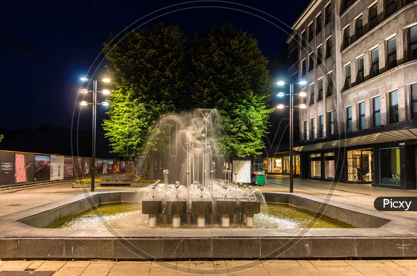 Fountain In Kaunas At Night - Lithuania