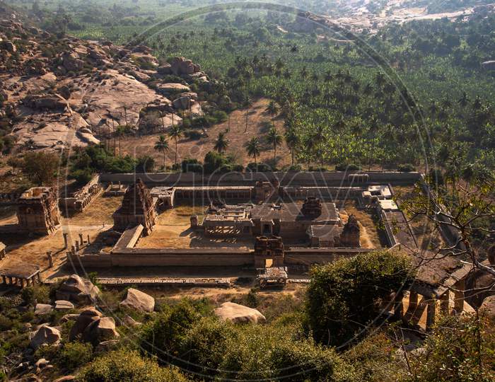 Aerial View Of Achutharaya Temple From Matanga Hill, Hampi