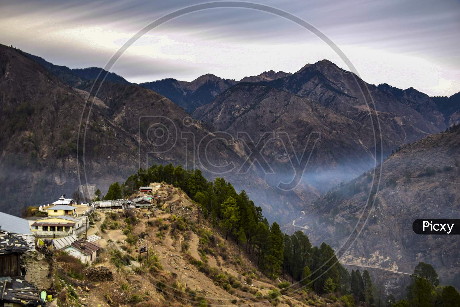 Cloudy Mountain Of Sankri Range - View From The Sankri Village, Kedarkantha Trek