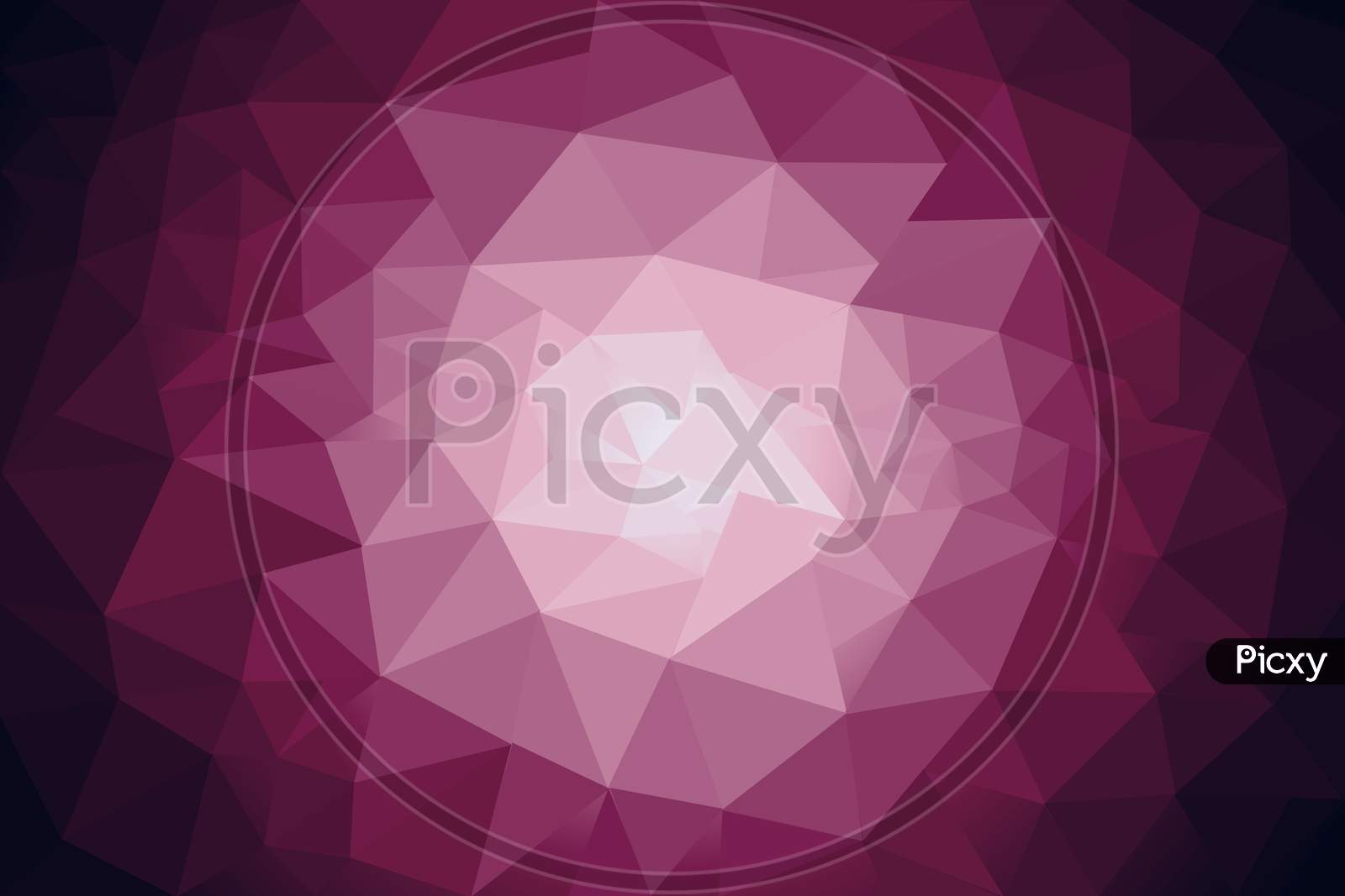 Violet Low Poly Crystal Background With Gradient , Geometrical Background ,Polygon Design Pattern. Low Poly Illustration, Low Polygon Background Can Be Used As Web Graphics.