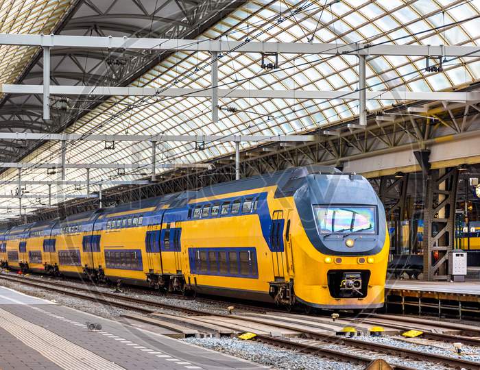Train At Amsterdam Centraal Station