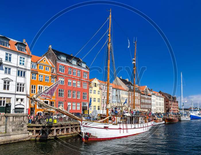 Boats At Nyhavn In Copenhagen, Denmark