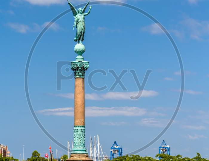 View Of Statue Of Angel Of Peace In Copenhagen