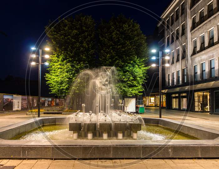 Fountain In Kaunas At Night - Lithuania