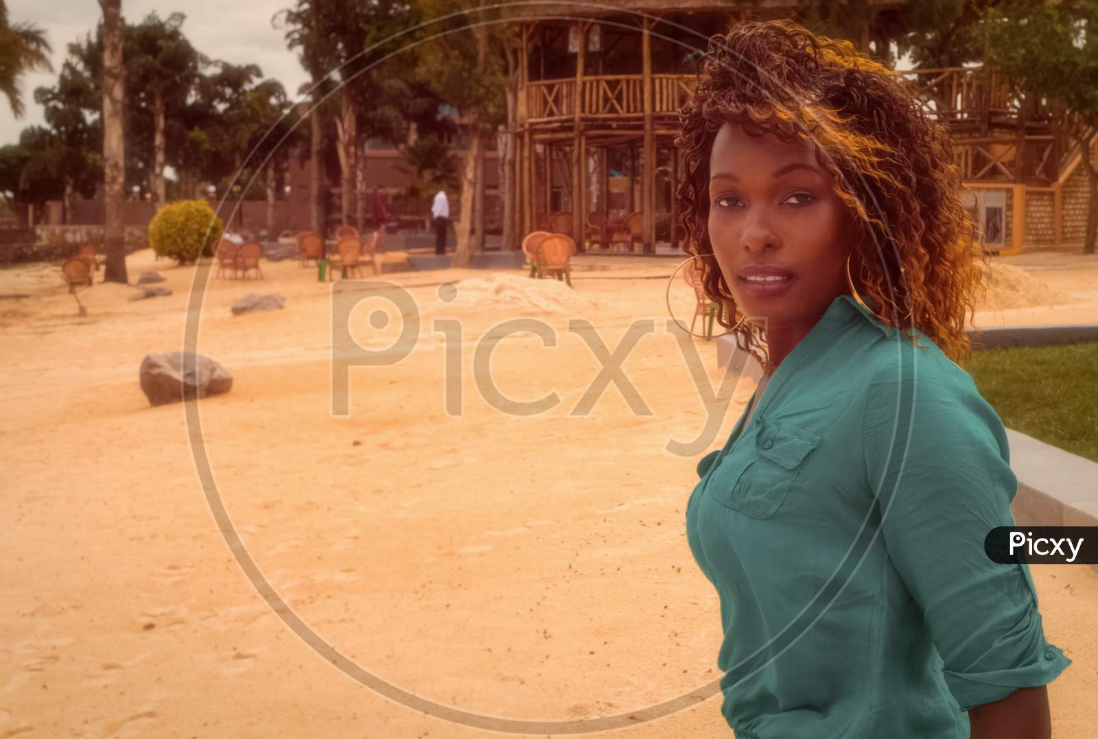 A Young African Woman On The Beach In Uganda