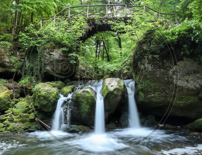 Schiessentumpel Waterfall In Luxembourg