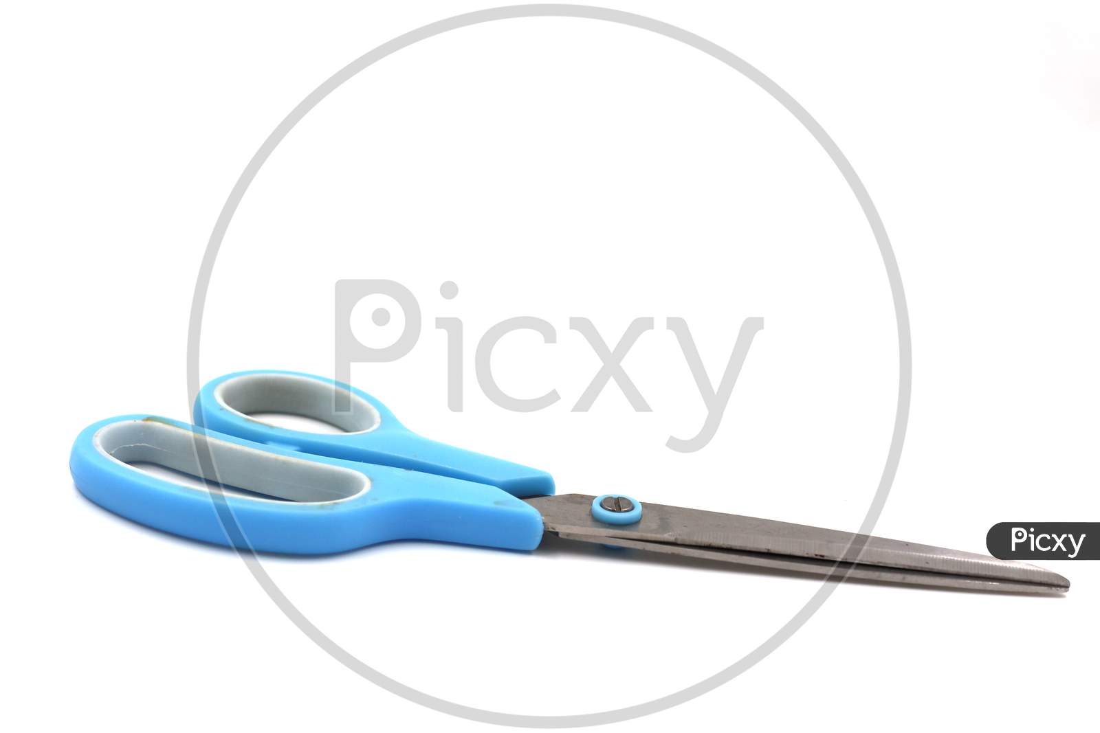 isolate sky color scissors on white background