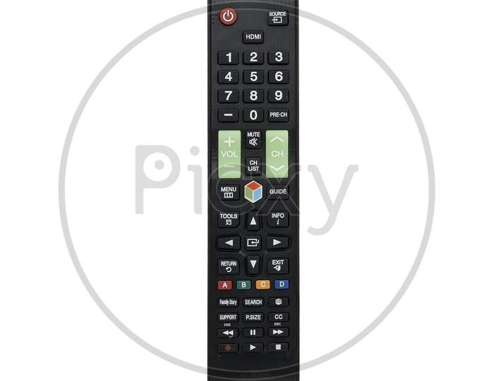 Remote Of an Smart TV or Android TV Over an Isolated White Background
