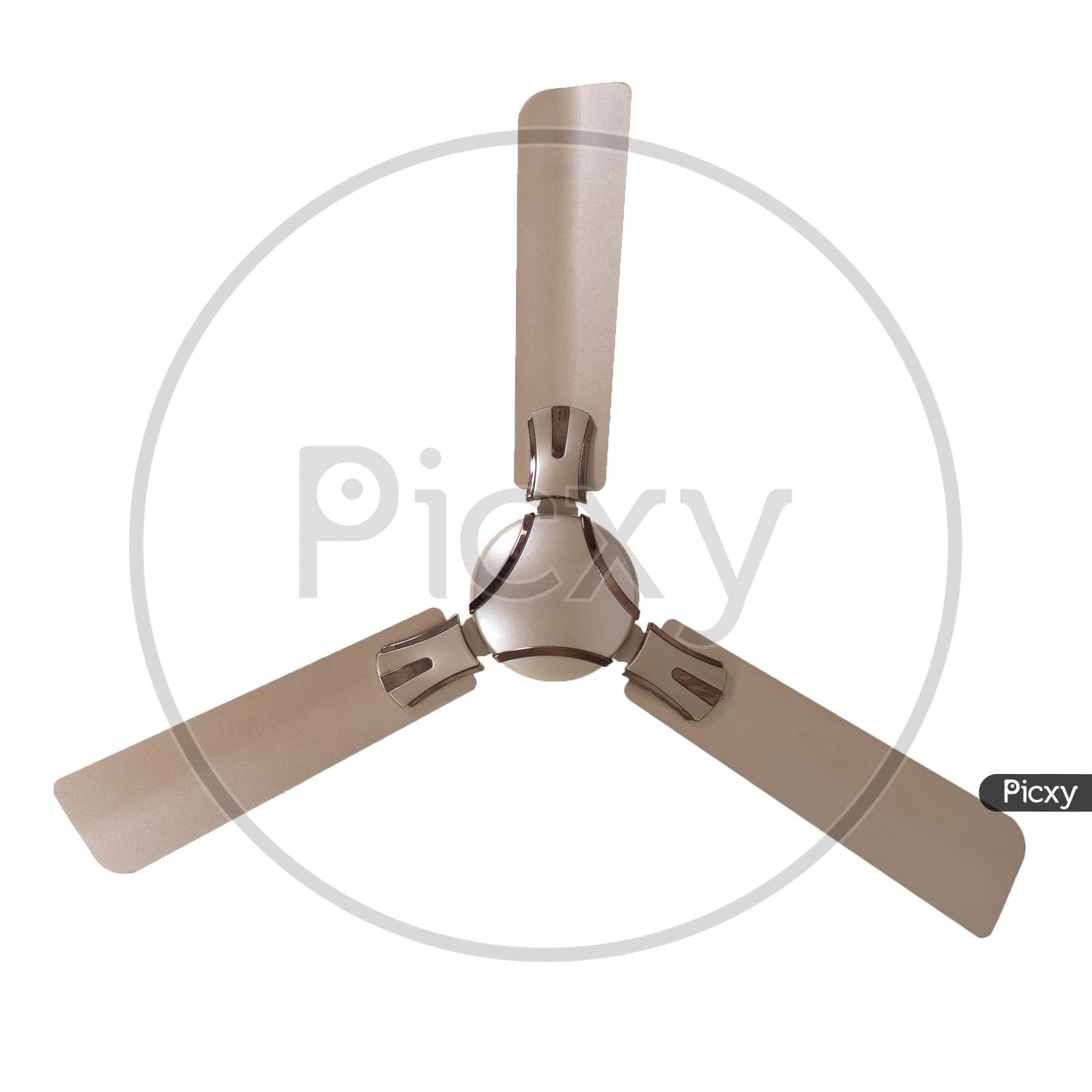 Electronic And Hardware Parts Of Ceiling Fan Over an Isolated White Background