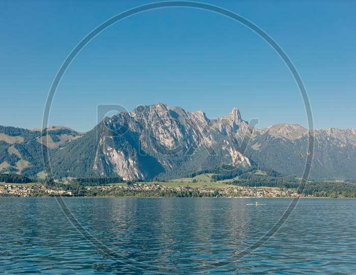 Lake And Mountains Landscape In Switzerland
