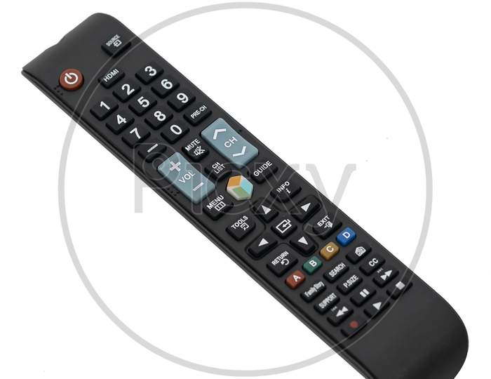 Remote Of an Smart TV or Android TV Over an Isolated White Background