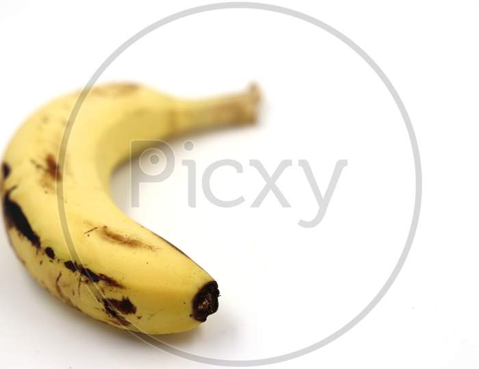 isolate banana left side on white background