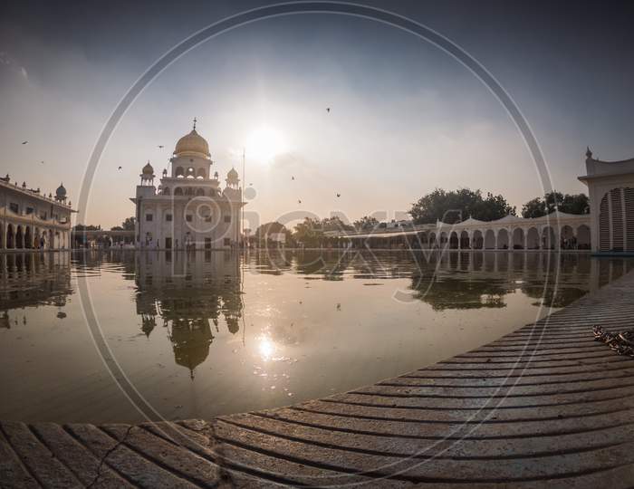 New Delhi, India - April 25, 2019, Nanak Piao Sahib, Gurudwara, Sarovar, Water Pond