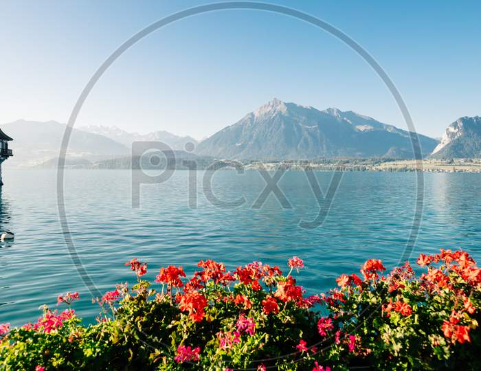 Lake And Mountains Landscape In Europe