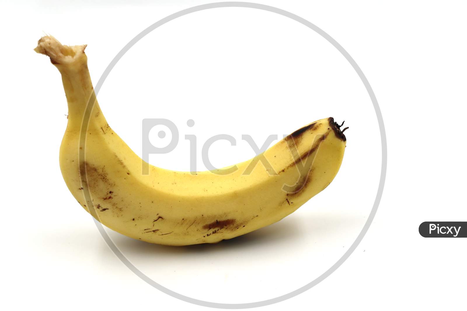 one banana isolated on white background