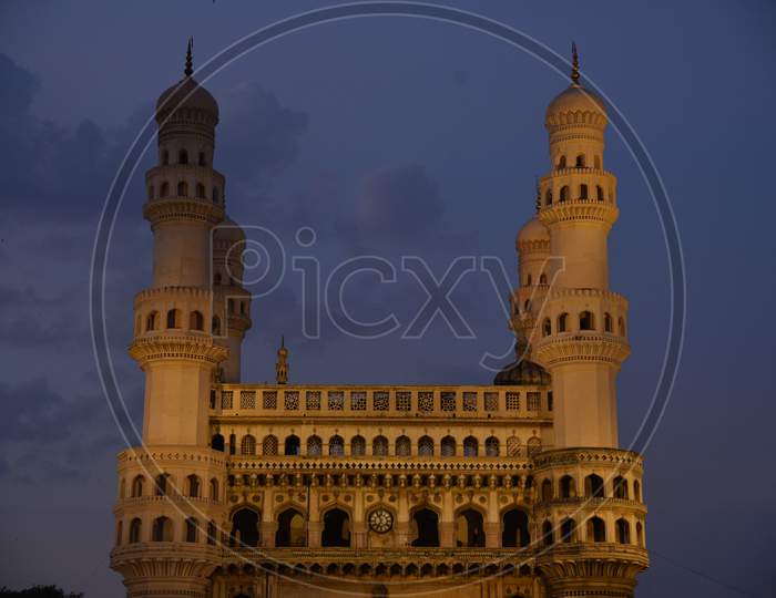 Charminar during blue hour, Hyderabad