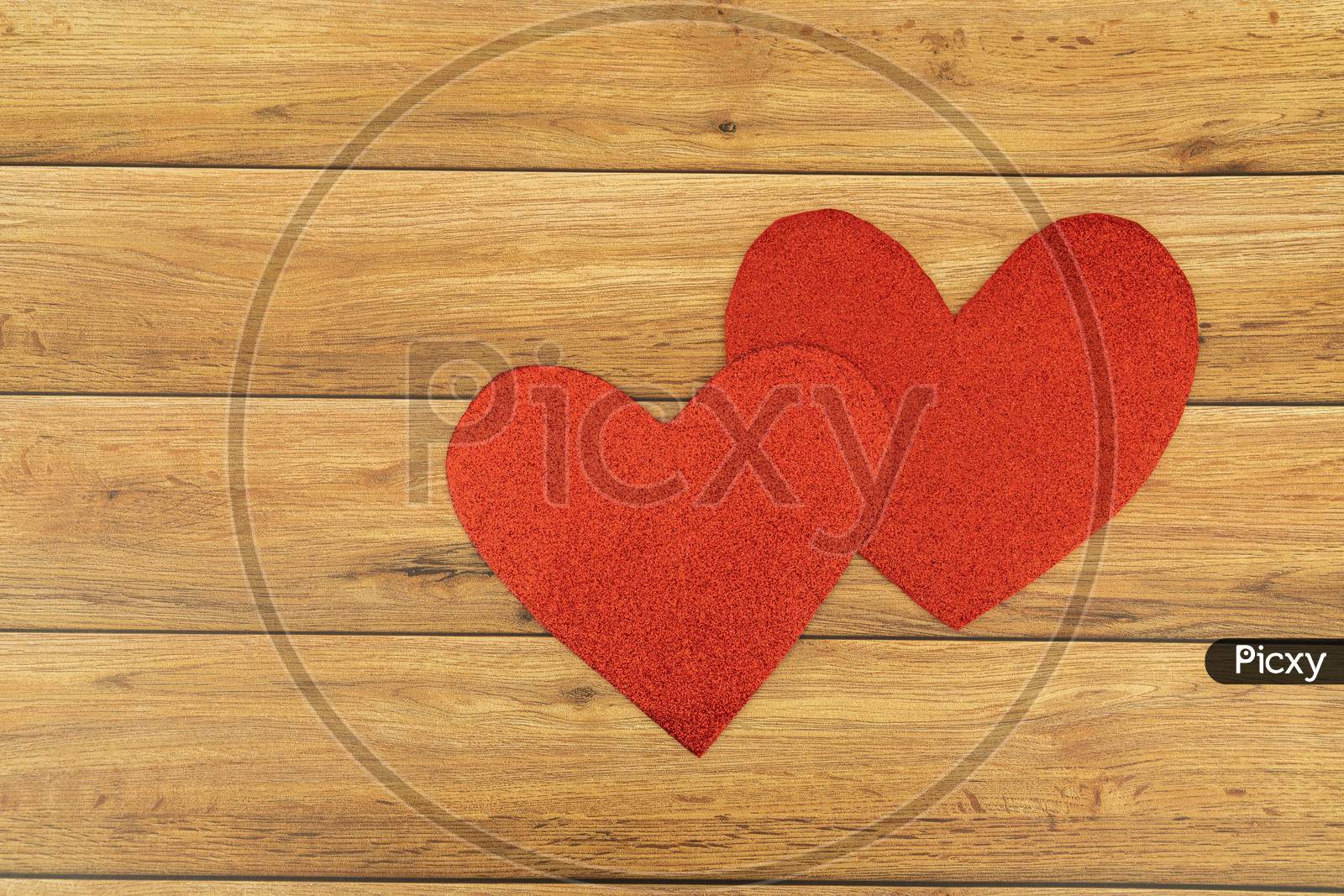 Valentine'S Day Background. Hearts Of Love. Valentines Day Concept. Flat Lay, Top View