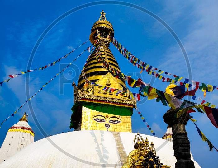 Amazing View of swayambhunath temple in Nepal.