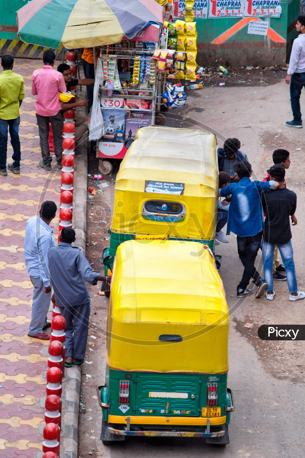 Tuk Tuks In The Streets Of New Delhi, India