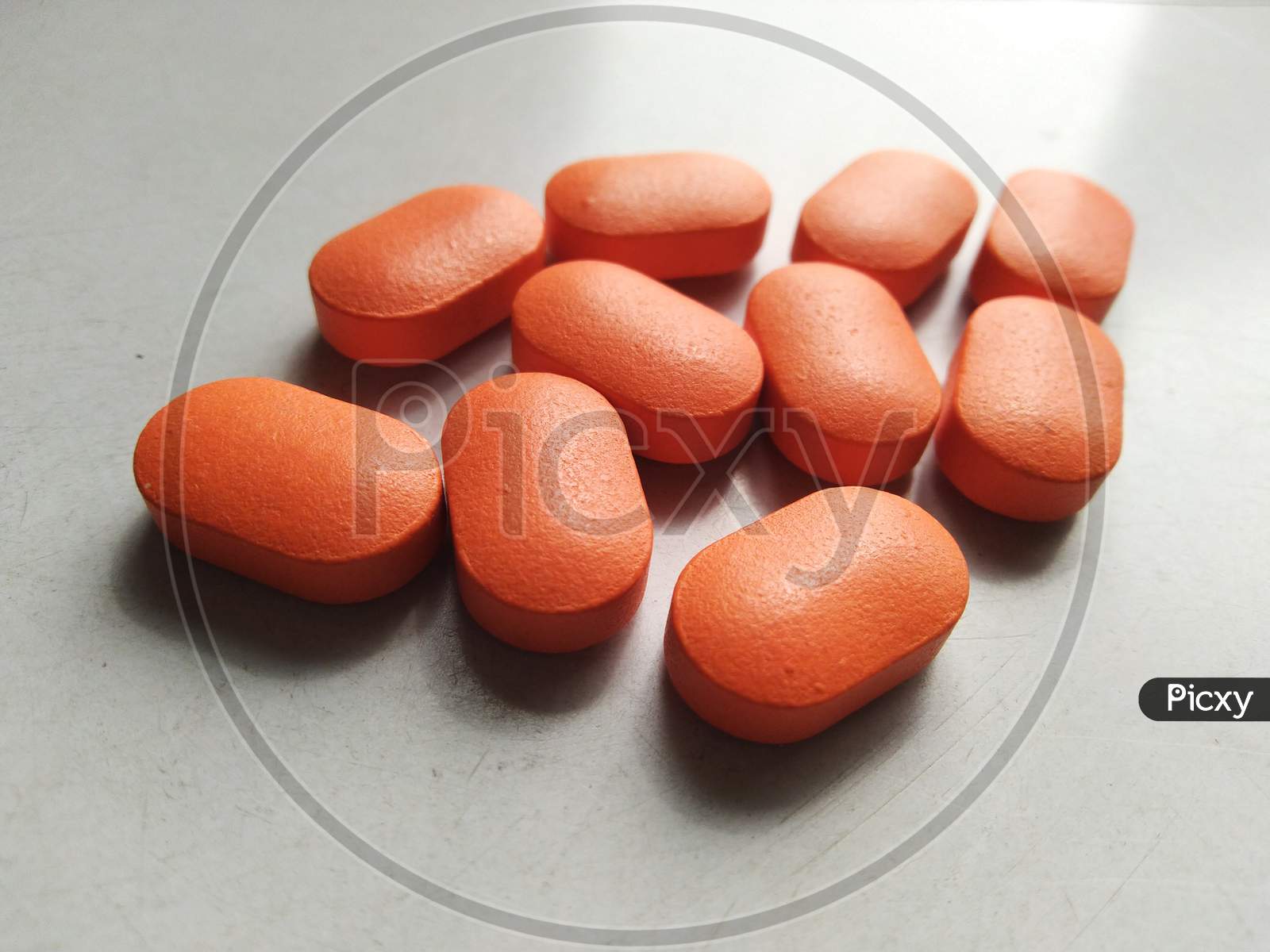 Medical medicine in the form of orange tablet