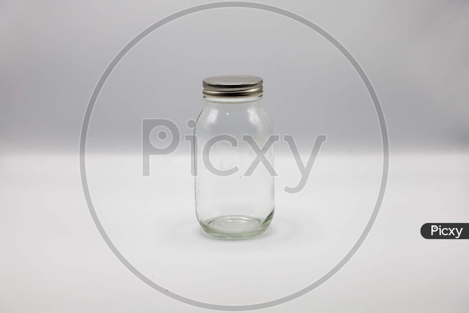 A Glass Bottle on White Background