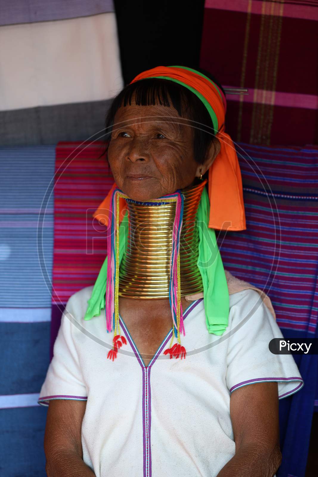 Old Myanmar Women with Neck Rings