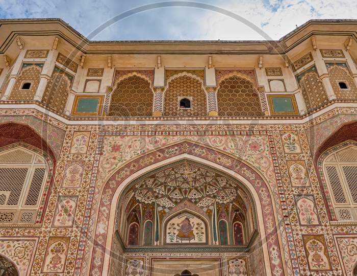 Ganesh Pol (Ganesh Gate) Entrance To The Royal Palace At The Amer Fort In Jaipur, Rajasthan, India