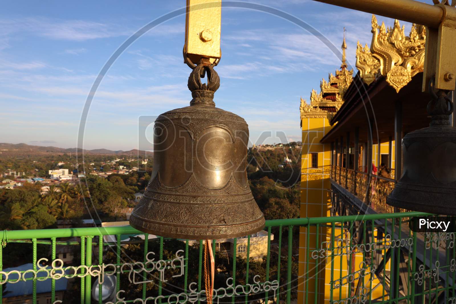 Bronze Bell in a Temple in Myanmar