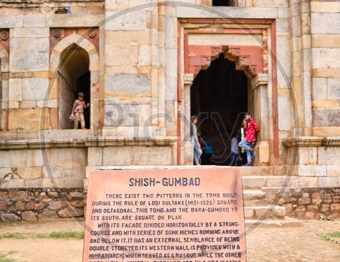 Shish Gumbad Tomb Of Lodi Dynasty In Lodi Gardens In New Delhi, India