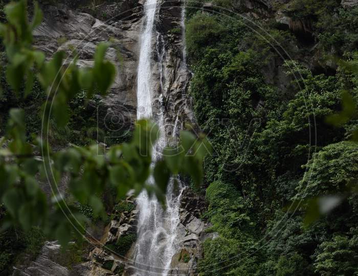 Narural water fall in hilly area
