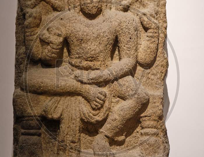 Stone Relief Of Hindu God Shiva In The National Museum Of India In New Delhi