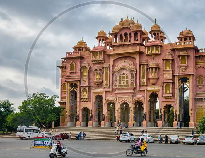 Colorful Patrika Gate, One Of The Most Famous Tourist Places In Jaipur, Rajasthan, India