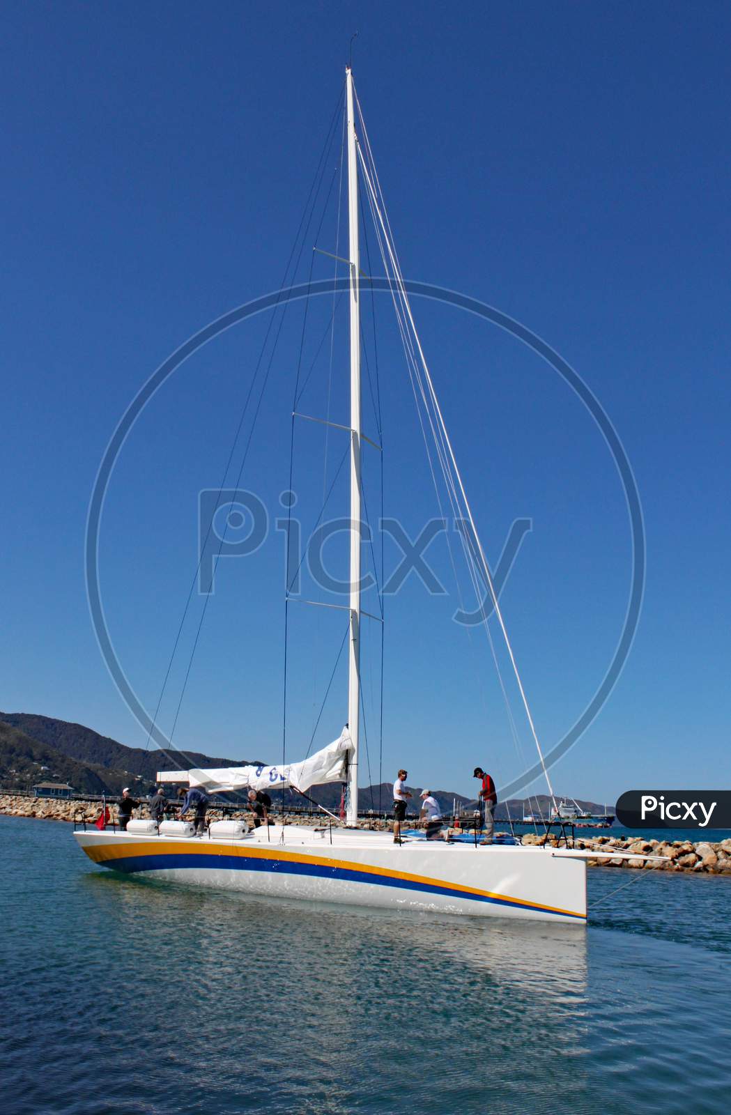 Newly Built Racing Yacht Oystercatcher Prepares To Leave It'S Wellington Harbour En Route To Tauranga For Shipping To The United States.