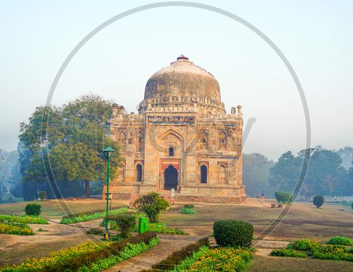 Lodi Gardens or Lodhi Gardens is a city park situated in New Delhi, India. Spread over 90 acres, it contains, Mohammed Shah's Tomb, Tomb of Sikandar Lodi, Shisha Gumbad and Bara Gumbad,