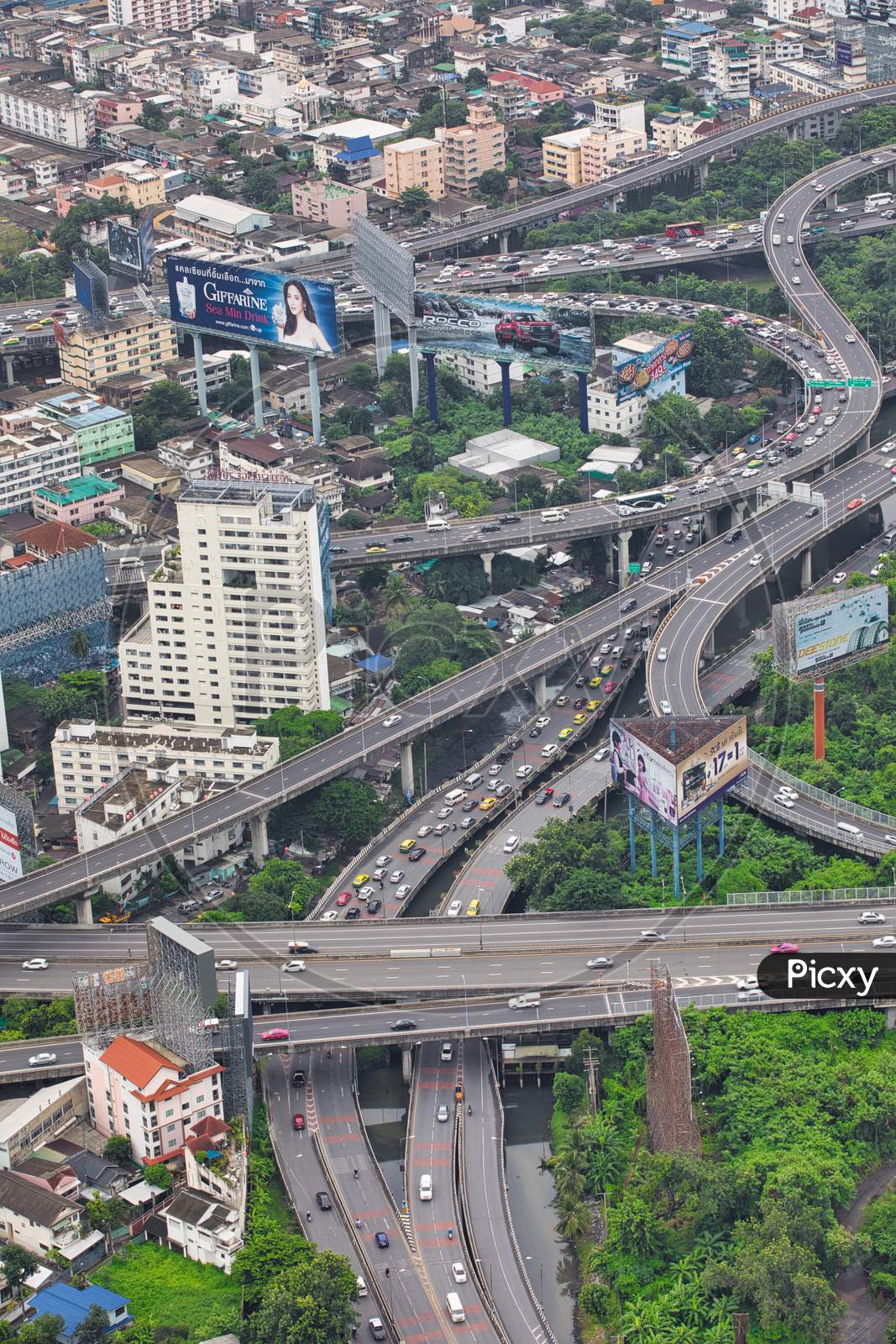 Roadways of Bangkok in Aerial View - Bangkok Capital City of Thailand