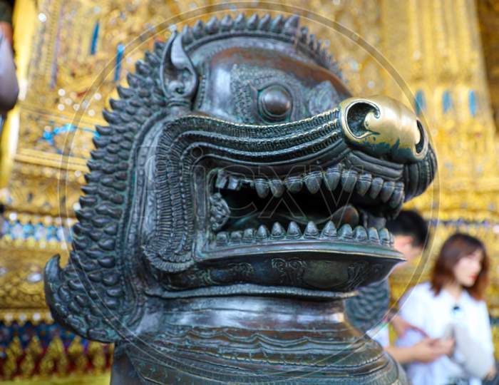 An Idol in a Temple in Myanmar