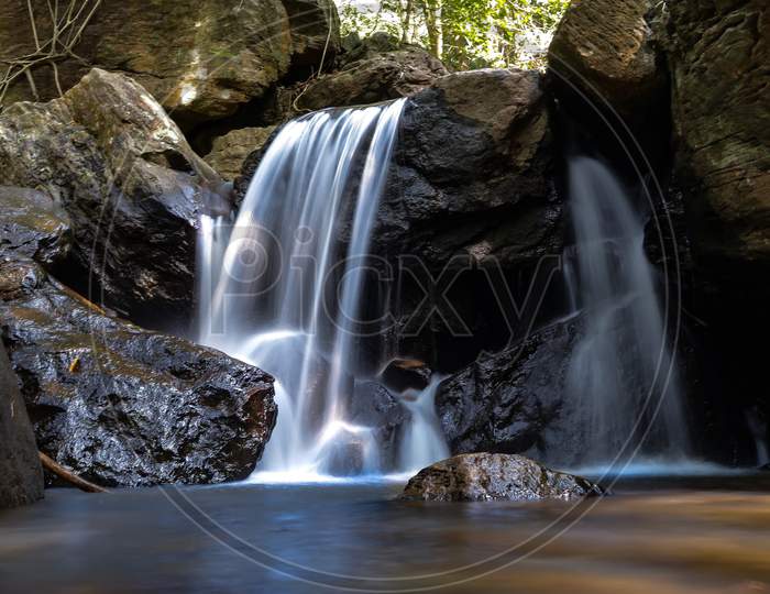 A Beautiful waterfall hidden deep into the forest