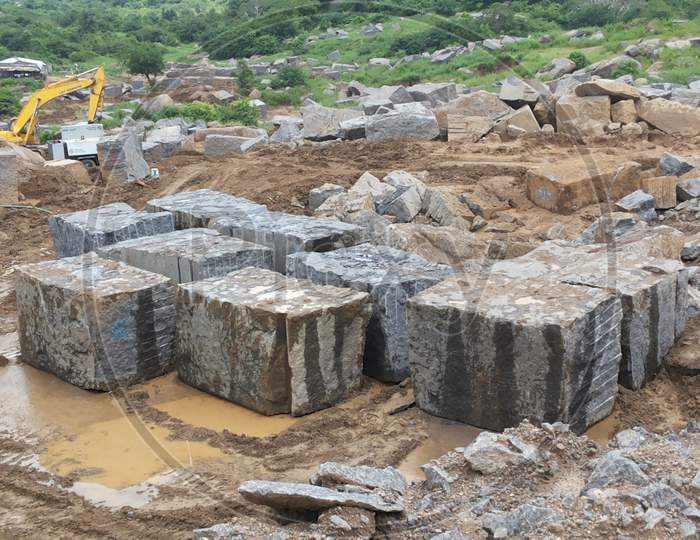 Granite blocks at quarry