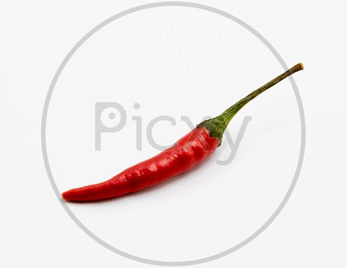 red chili peppers isolated on white background