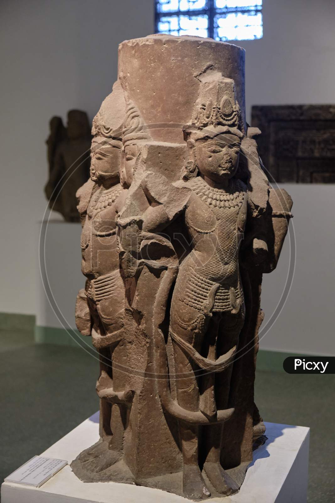 Stone Statue Of Hindu God Brahma In The National Museum Of India In New Delhi