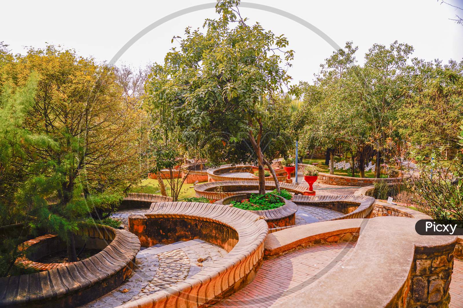 Image Of The Garden Of Five Senses Is A Park In Delhi India Spread 