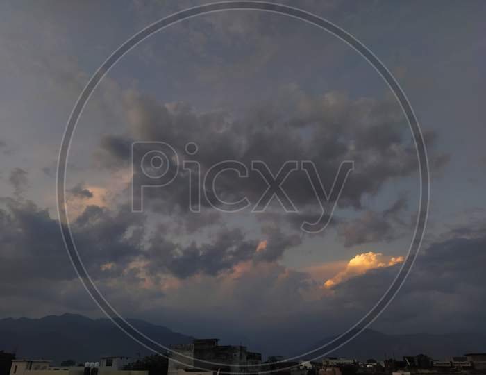 Clouds with sunlight evening sunset at Haldwani on 4th May 2020