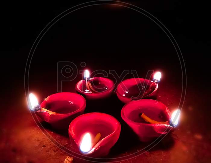Diwali Terracotta oil lamps or diya