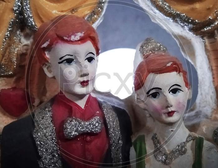 This is an image of bride and groom made by Clay art.