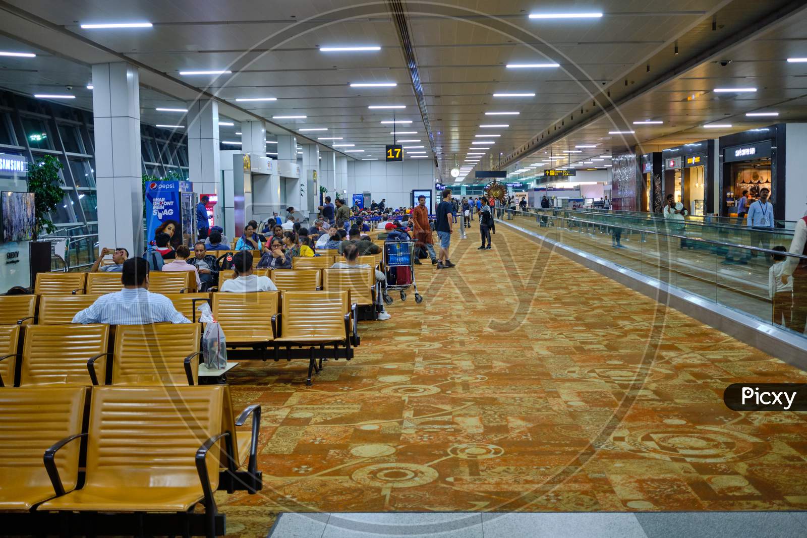 Terminal 3 Departures Hall At The Indira Gandhi International Airport In New Delhi, India