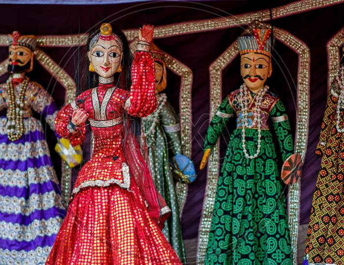 Traditional Rajasthani Doll Dance Puppet Show, Kathputli Dance, In Jaipur, Rajasthan, India